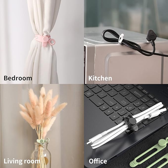UMUST Silicone Cable Ties, Reusable Cable Management Organizer, Cord Tie - Image 5
