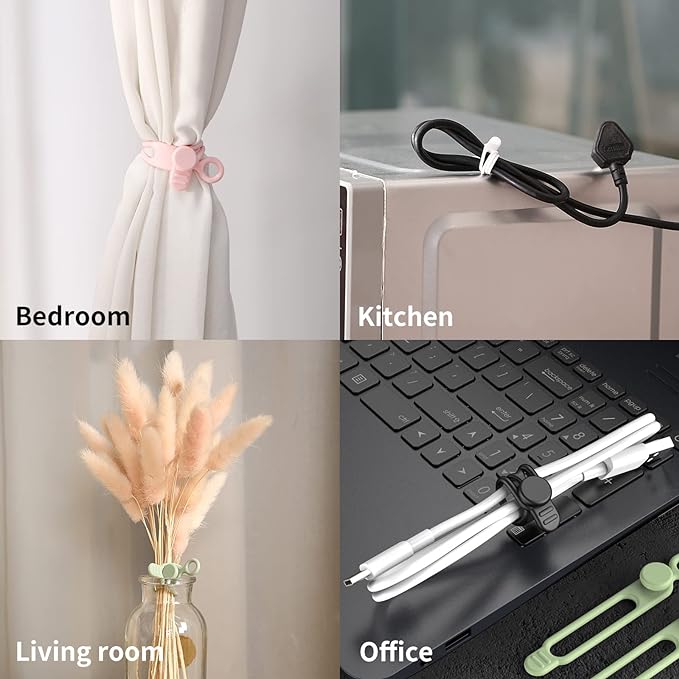 UMUST 20pcs Silicone Cable Ties, Reusable Cable Management Organizer, Wire - Image 5