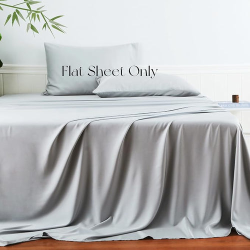Bamboo Viscose Flat Sheets Only, 400 Thread Count Sateen Weave Queen Size Flat - Image 2