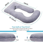 Jcickt Pregnancy Pillow J-Shaped Full Body Pillow, 59 inch - Image 6