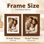 Solid Wood 5x7 Picture Frame Beaded Frame - Image 3
