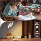 10X Magnifying Glass with Light and Stand, 5 Color Modes Stepless Dimmable LED - Image 6