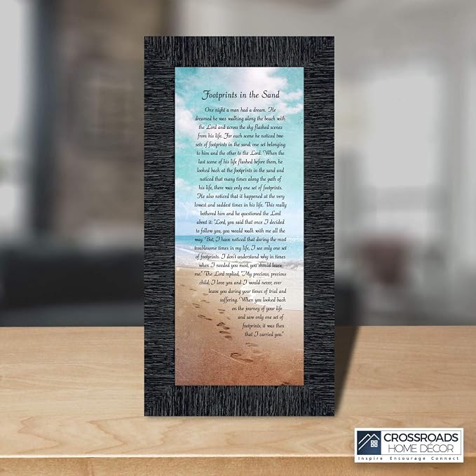 Footprints in the Sand Inspirational Wall Art, Beach Decor, Christian Gifts - Image 4