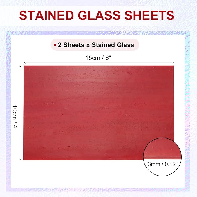 PATIKIL 4 x 6 Inch Transparent Stained Glass Sheets, 2 Sheets Mosaic Glass - Image 2