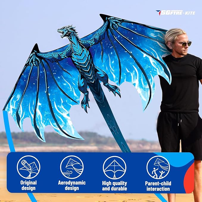 SGftre Complete Kite with Handle, Line & Accessories, Family Outdoor Activities - Image 2