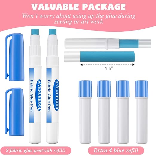 Fabric Glue Pen with Refill, 2 Pack - Image 5