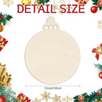Anglechic 12 Pcs 12 Inch Christmas Ball Wood Cutouts DIY Wooden Christmas - Image 2
