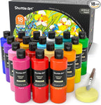 Shuttle Art 18 Colors Acrylic Paint Bottle Set, Rich Pigmented Bulk Painting by ShuttleArt