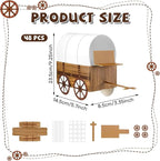 Motipuns 48 Pcs 3D Western Covered Wagon Craft Kit Toy Wagon - Image 2