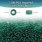 Pony Beads 1100 Pcs, Beads for Jewelry Making, Beads for Bracelets Making - Image 2