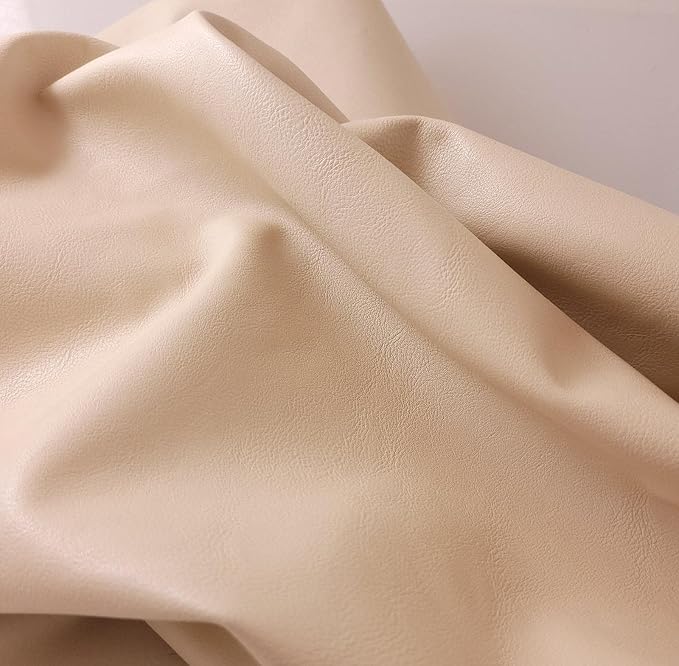 Bone Cream Faux Vegan Vegan Leather Synthetic Pleather 0.9 mm Madison 1 Yard 52 - Image 3