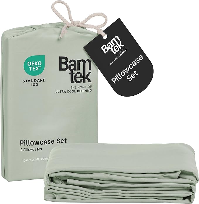 Pillow Cases Queen Size Set of 2 Pillowcases 100% Viscose from Bamboo Cooling by BamtekbyOliveCrate