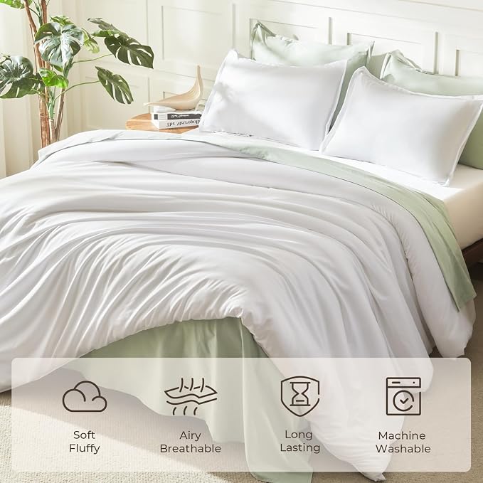Litanika White Oversized King Comforters Super King Size, 3 Pieces Lightweight - Image 3
