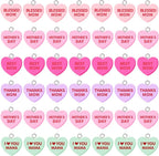 Augshy 64 Pcs Mother's Day Resin Charms, Mom Conversation Heart Charm | Love by Augshy