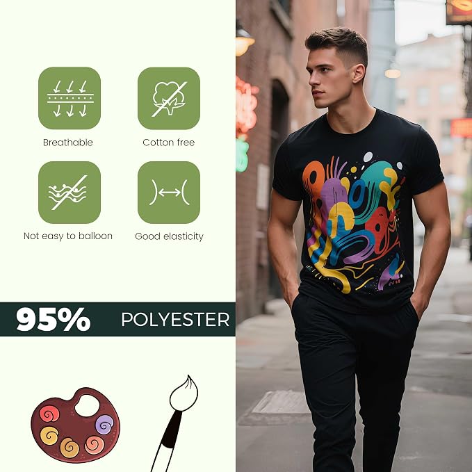 Joyclub 5 PCS Unisex Sublimation Blanks Bulk Polyester T Shirts - Image 3