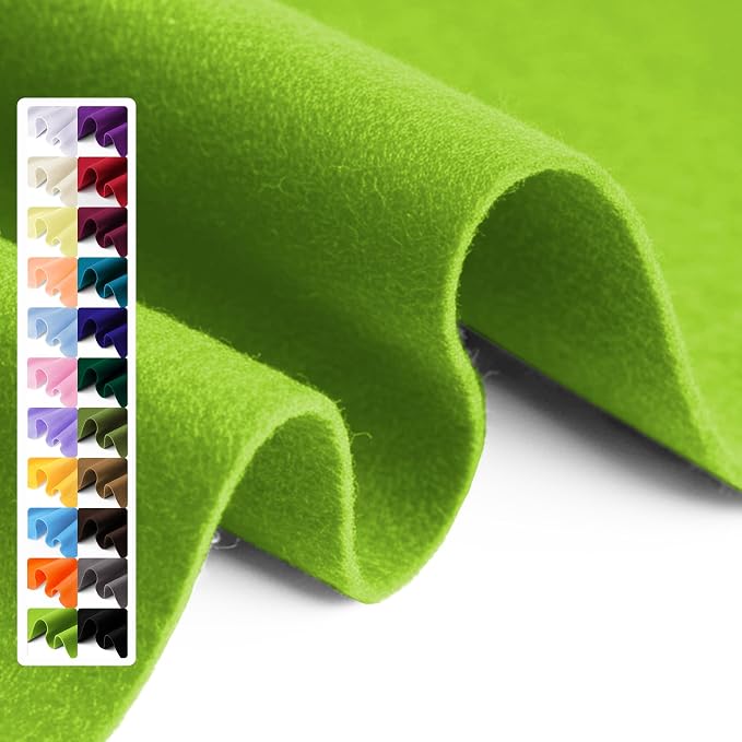 Spring Green Soft Felt Fabric Sheet, 1.6mm Thick by Grainear