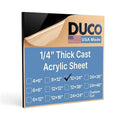 Duco Black Cast Acrylic Sheets 1/4" Thick 12" x 24" by DucoPlasticsSupply