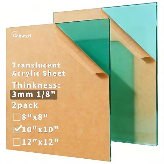 1/8 Thick 10 x 10 inch Translucent Acrylic Sheets by gdhwcxl