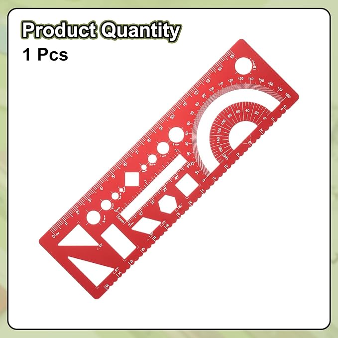 HARFINGTON Multifunctional Geometric Rulers 15cm Metric and SAE Aluminum - Image 3