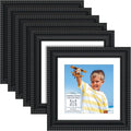 4x4 Picture Frames with 3x3 Mat, 6 Pack, Contemporary, Inspirations | These by IconaBay