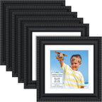 4x4 Picture Frames with 3x3 Mat, 6 Pack, Contemporary, Inspirations | These by IconaBay