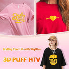 VinylRus Yellow Puff Vinyl Heat Transfer -12” x 6ft Puffy 3D Iron on Vinyl - Image 3