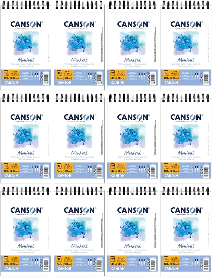 Canson Montval Watercolor Paper, 5.5" x 8.5", 12 Sheets/Pad, 12 Pads | Artist by Unknown