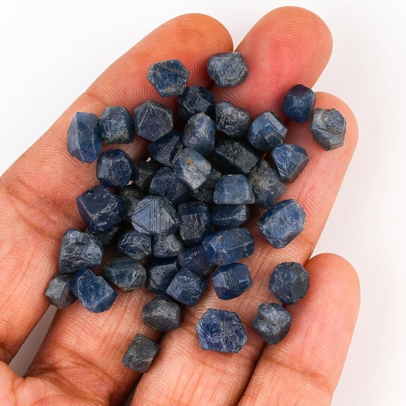 ColouredRocks 100 carats Blue Sapphire Crystals, Raw Stones, Rough Gemstones - Image 3