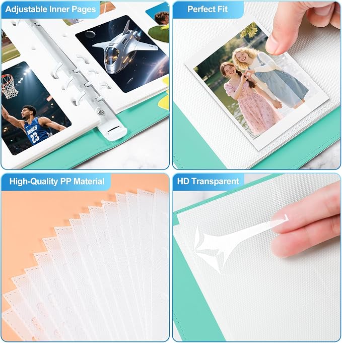 PU Leather Refillable Photo Album A5 Photocard Binder, 200 Pockets, Compatible - Image 6