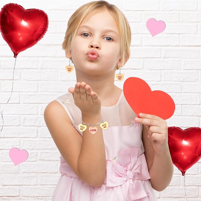 Augshy 64 Pcs Valentine's Day Resin Charms, Conversation Heart Pendant | - Image 5