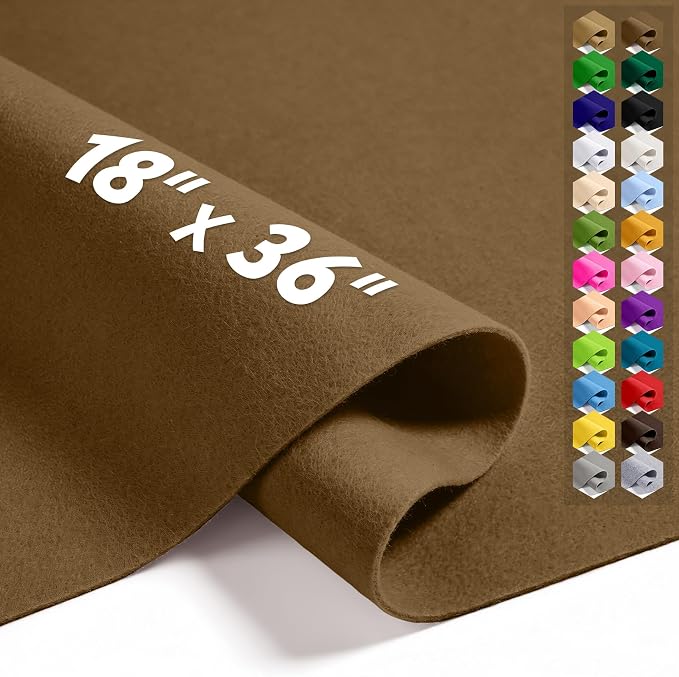 Friar Brown 18" X 36" Felt Fabric Sheet by Luceinvita