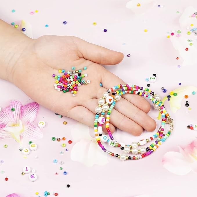 8/0 3mm Glass Seed Beads About 7200pcs 24 Colors Loose Craft Kit Earring Making - Image 8