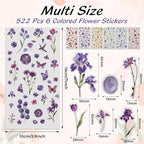 Pengxiaomei 522 Pcs Flower Stickers - Image 2