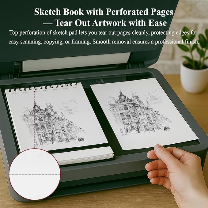 Ankkol 9x12 Sketch Book, Top Spiral Bound Sketchbook, 100 Sheets_68lb/100gsm | - Image 6