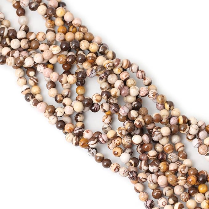 60PCS 6mm Natural Australian Zebra Gemstone Round Loose Beads Crystal Energy - Image 4