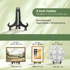 Artliving 8 Inch Black 6pcs/Set Plastic Easels Plate Display Stands Picture - Image 3
