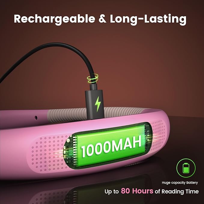 Glocusent Book Light, 3-Color & 6-Brightness Reading Light, Bendable Neck Light - Image 4