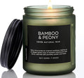 M&SENSE Bamboo Peony Spring Jar Candles for Home Scented Natural Organic Soy Candle Gifts for Women, 7.05oz 50 Hour Hours Burn Fresh Smelling Aromatherapy Gifts for Stress Relief