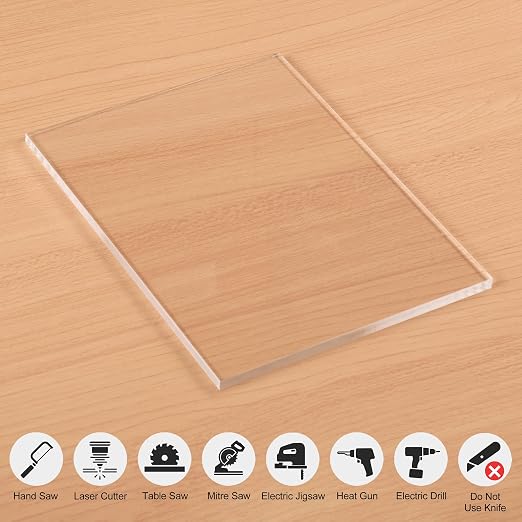 KAITELA Clear Acrylic Sheet 18" x 24" x 1/4" Thick Cast Plexiglass Panel - Image 5