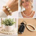 Natural Wood Beads Bulk Unfinished Round Wooden Beads - Image 7