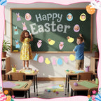 Funrous 80 Pcs Easter Paper Cutouts Pastel Bunny Egg Chick Carrot Cutouts - Image 6