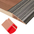 Floor Transition Strip Self Adhesive Vinyl Door Threshold for Doorways Carpet Edging Trim Overlap Edge Reducer for Laminate Floor, Carpet, Tile (Grayish Brown Wood Grain, 3/5" to 4/5", 10Ft)