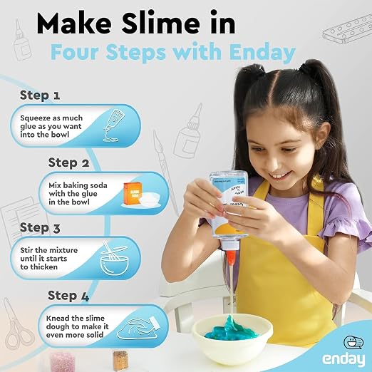 Enday Clear Glue 5oz for Slime – Liquid Craft Adhesive, Dries Clear, Teacher - Image 2