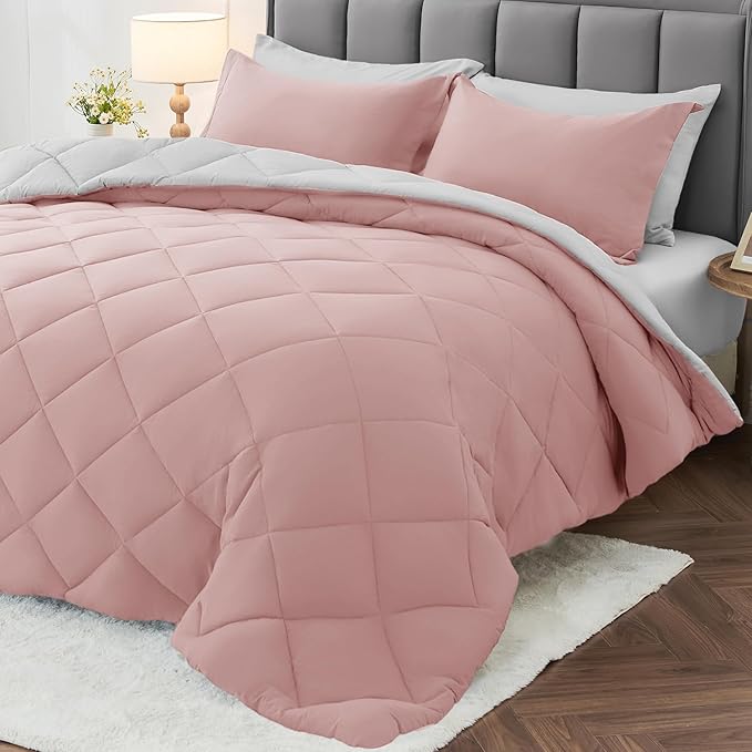 MUXHOMO 7 Pieces Queen Comforter Set, Reversible Bed in a Bag Queen Size by MUXHOMO