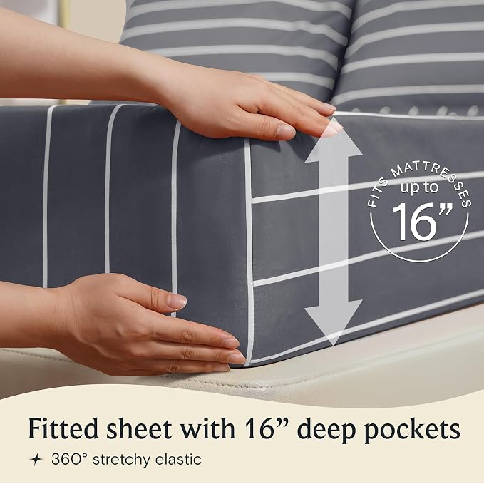 LuxClub 4 PC Queen Size Sheet Set, Breathable Luxury Bed Sheets, Deep Pockets - Image 5