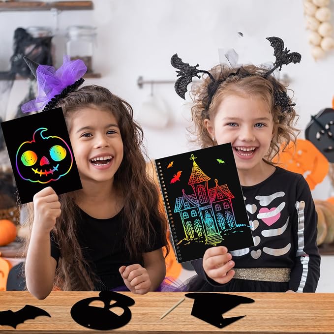 ZMLM Scratch Paper Art-Crafts Gift: 2 Pack Rainbow Notebooks Supplies Toys - Image 4