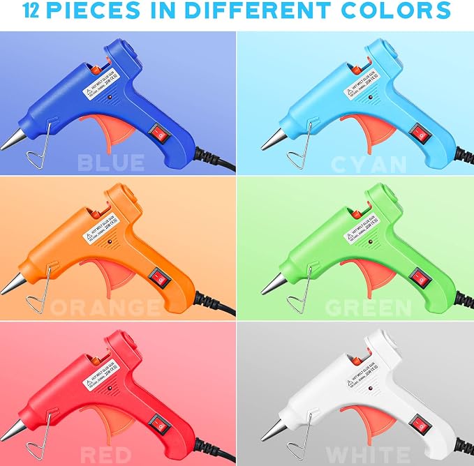 Zhengmy 12 Pieces Mini Hot Glue Gun Crafts Hot Melt Guns Fast Preheating and - Image 6