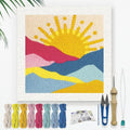 Doodlream Colorful Mountain Sun DIY Punch Needle Embroidery Kit by Doodlream