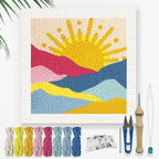 Doodlream Colorful Mountain Sun DIY Punch Needle Embroidery Kit by Doodlream