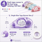 Glue Tape for Scrapbooking, Scrapbook Tape 4 Pcs, Double Sided Tape Roller for - Image 2